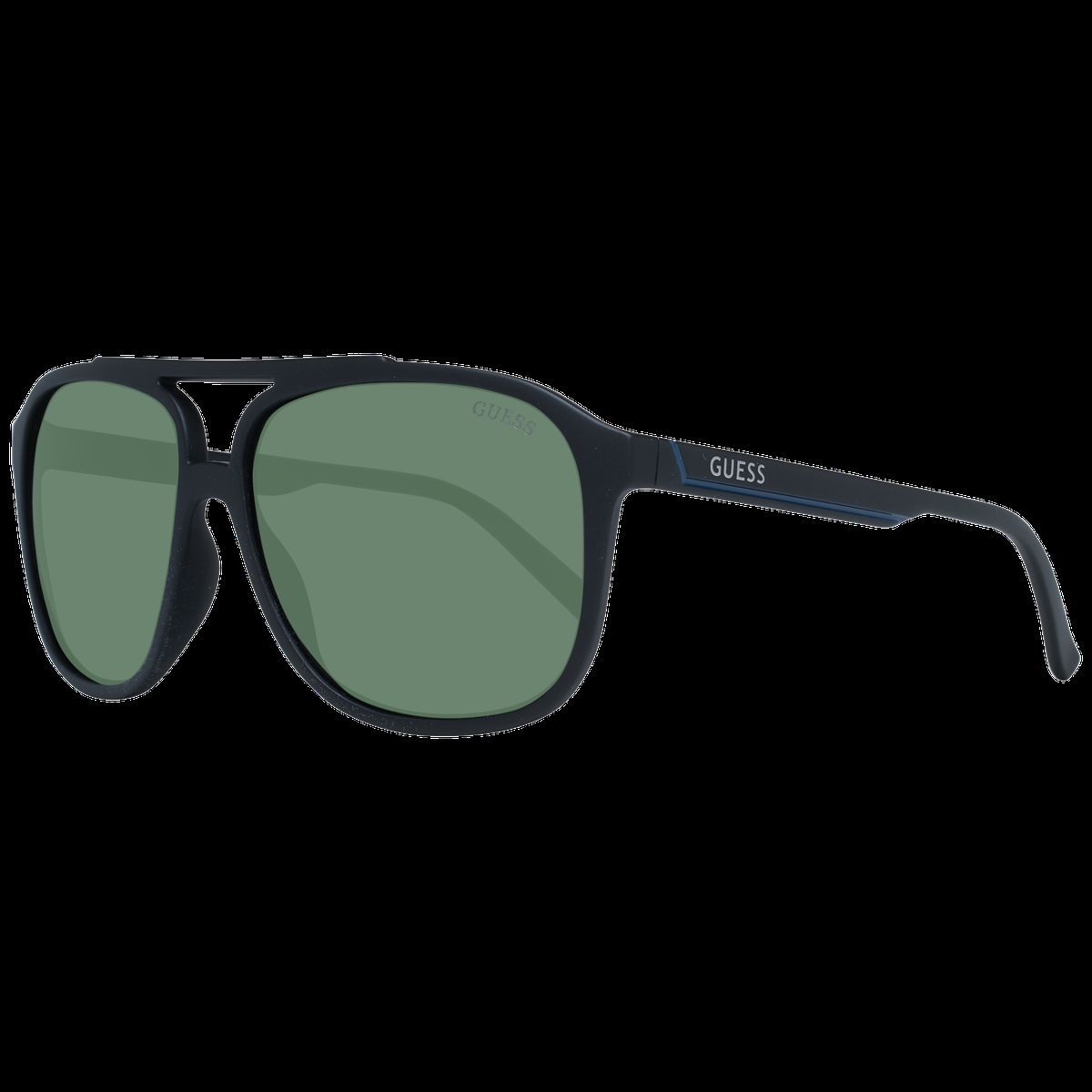 Quadratische Pilotenbrille mit grünen Gläsern