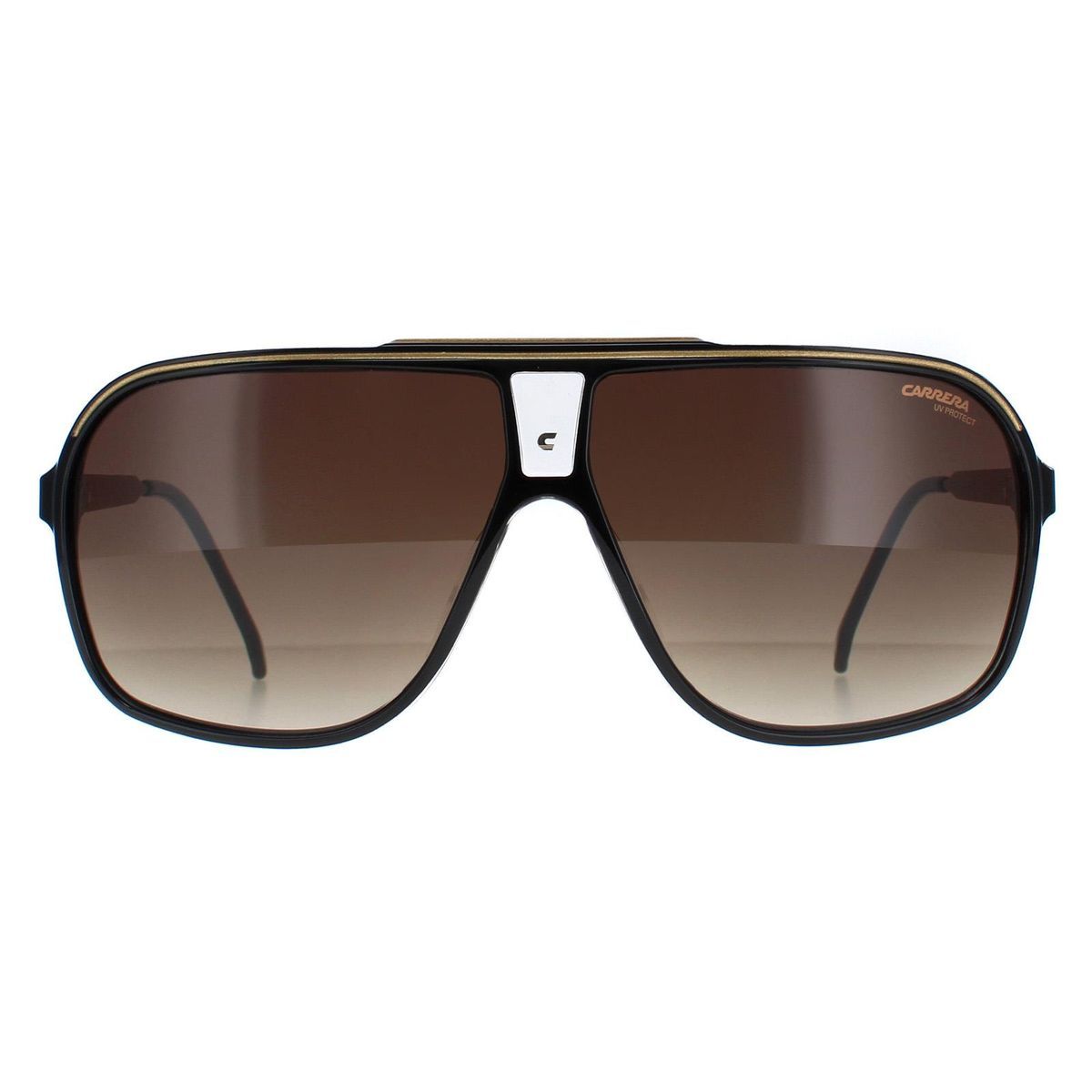 Pilotenbrille Schwarz Gold Braun Verlauf