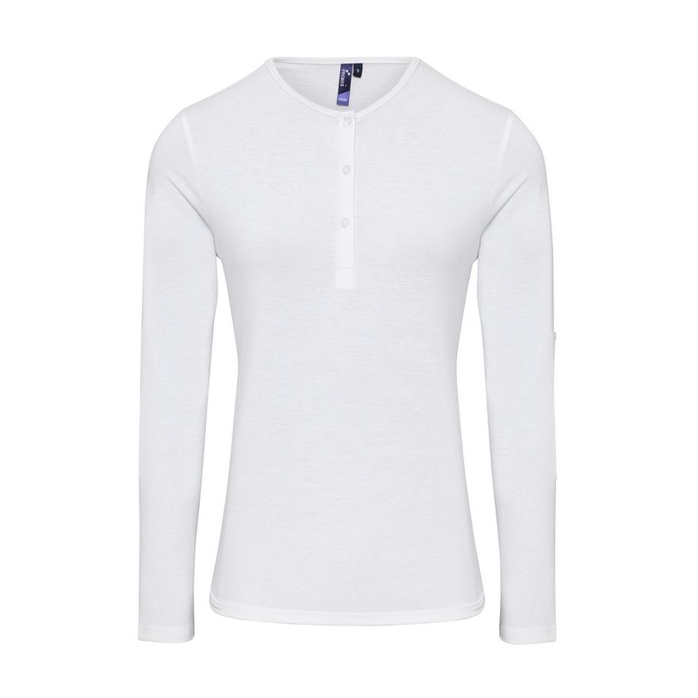 Damen Langarm Henley Shirt