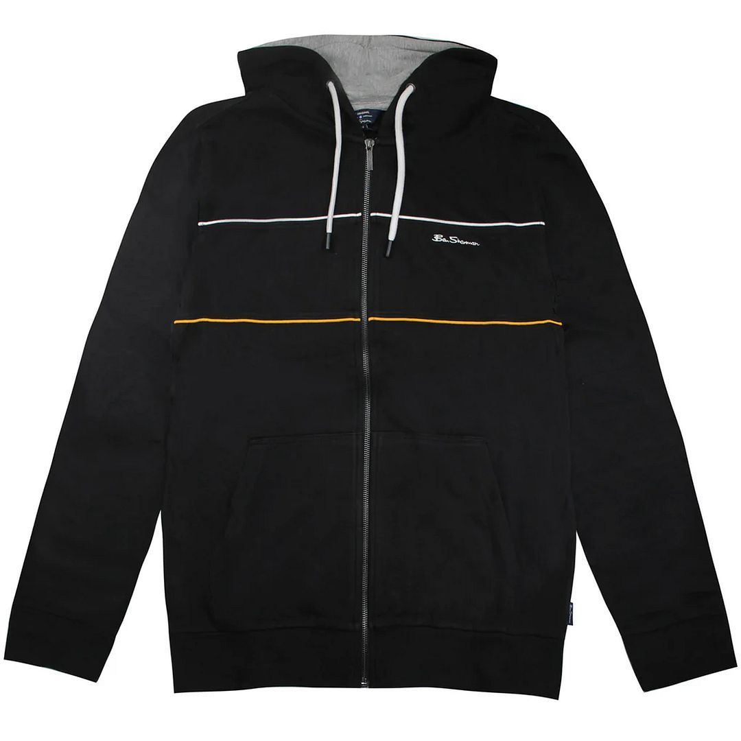 Schwarze Herren Kapuzenjacke mit Reißverschluss