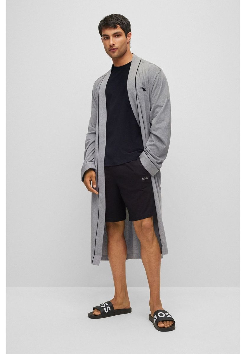 Herren Morgenmantel aus Baumwollfrottee mit Logo