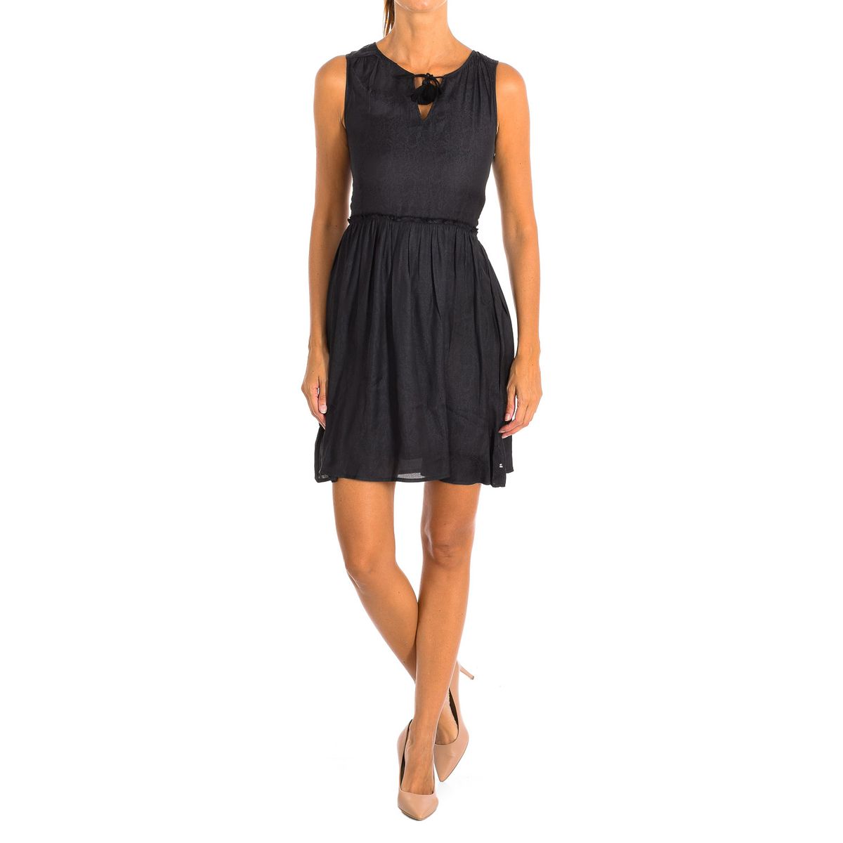 Ärmelloses Minikleid mit Quastendetail
