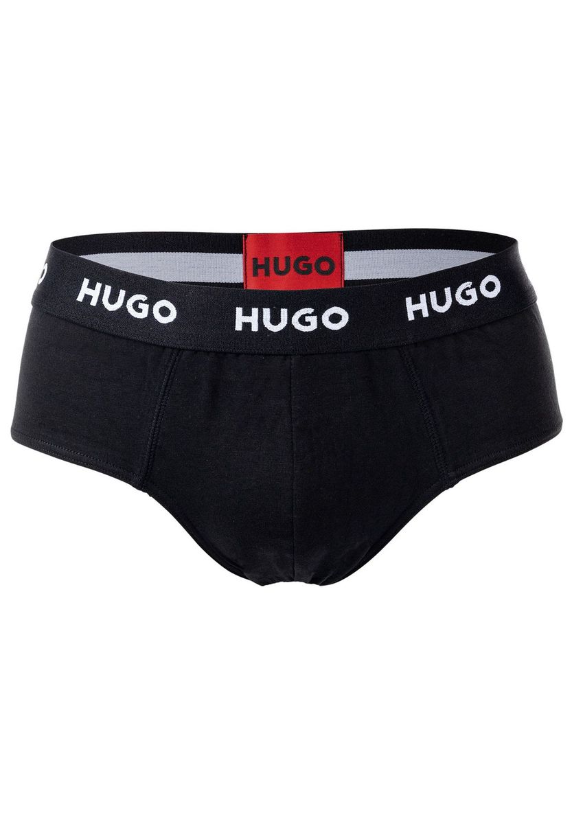 Herren Slips aus schwarzer Stretch-Baumwolle, 3er-Pack