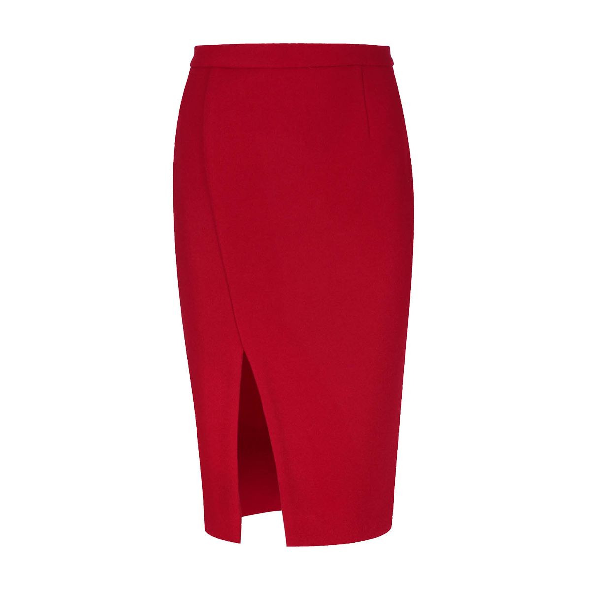 Eleganter roter Bleistiftrock mit Schlitz