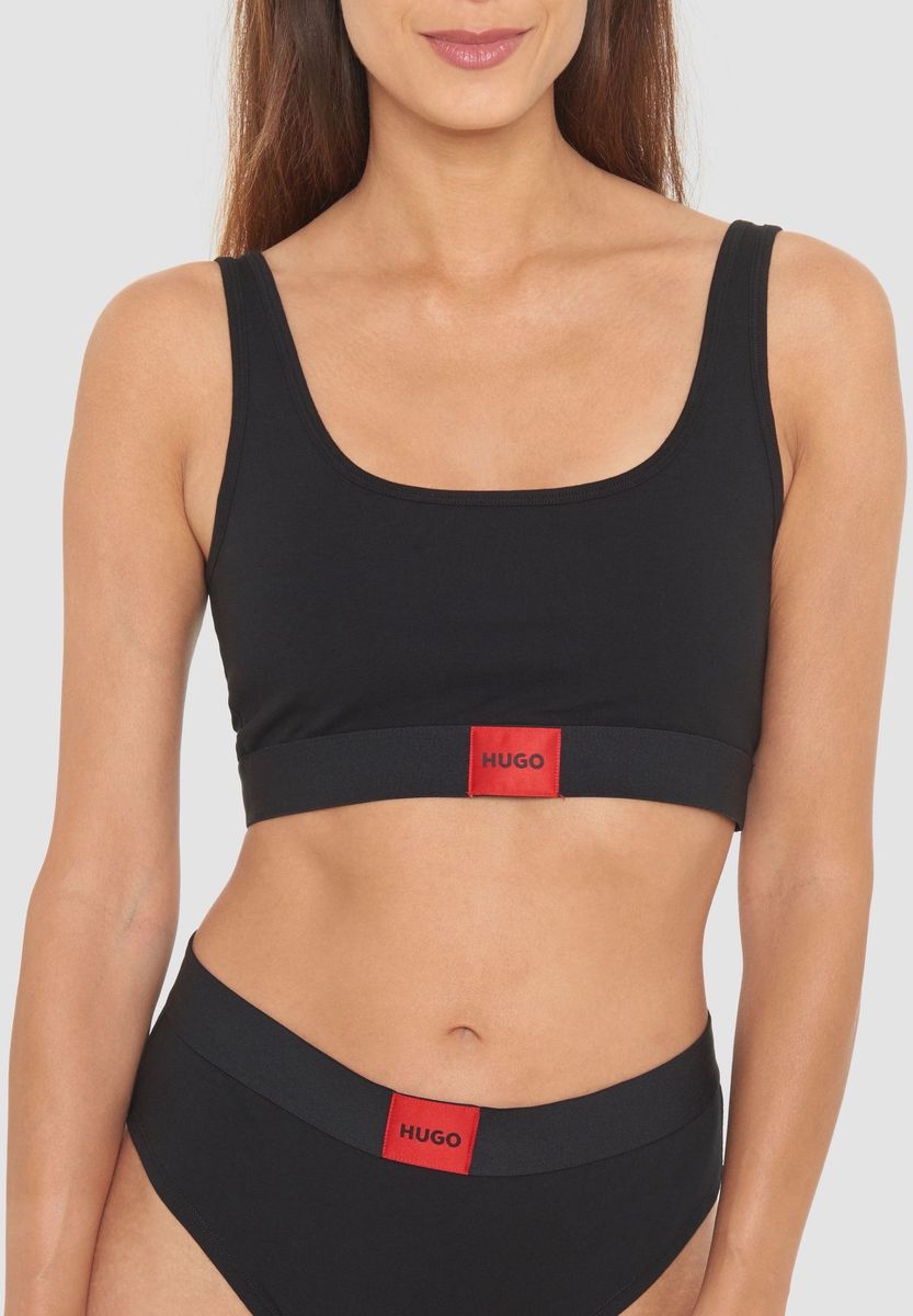 Bustier-Bralette-Top mit Logo-Patch