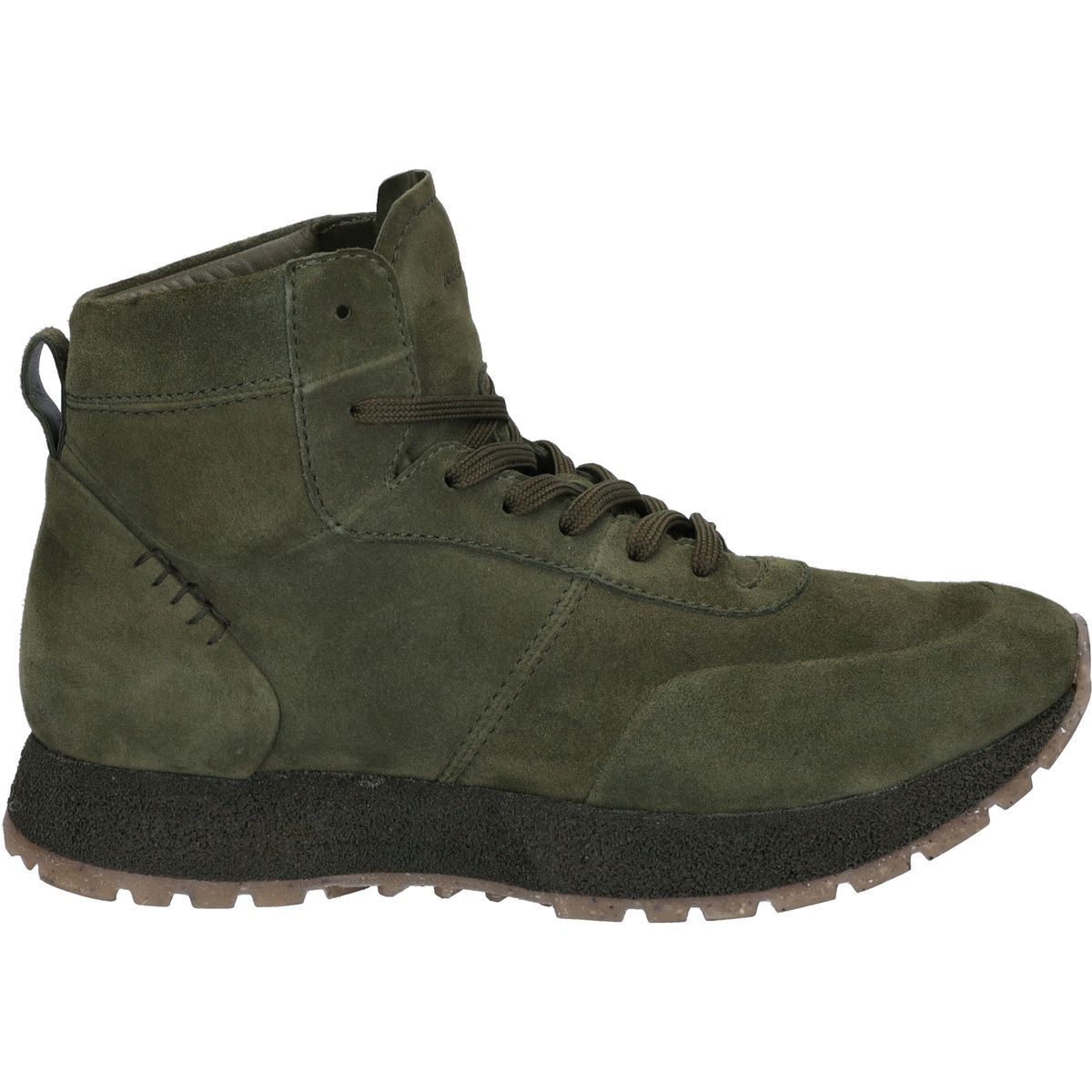 Olivgrüne Wildleder-Wanderstiefel
