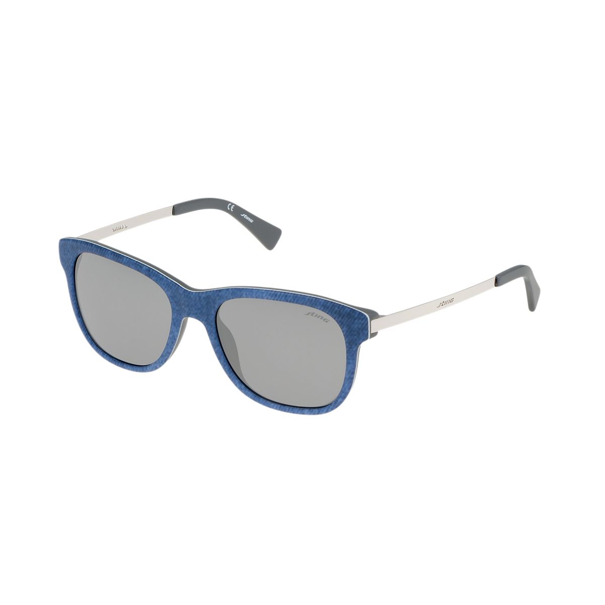 Quadratische blaue Denim Sonnenbrille