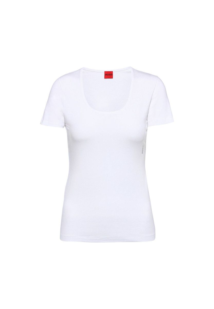 Klassisches Weißes Figurbetontes T-Shirt Doppelpack