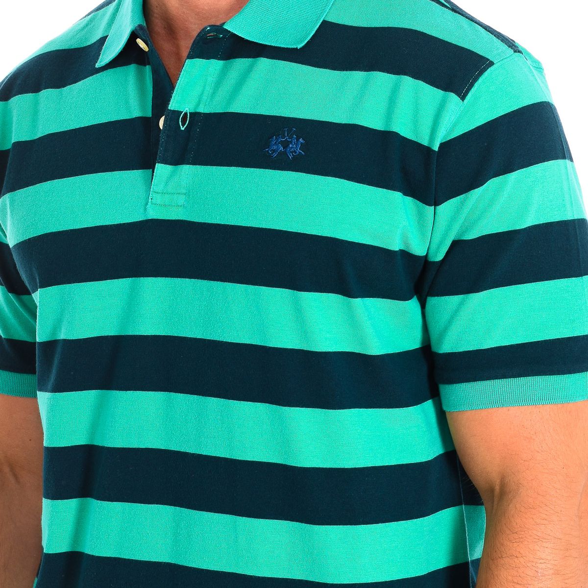 Kurzärmeliges gestreiftes Piqué-Polo