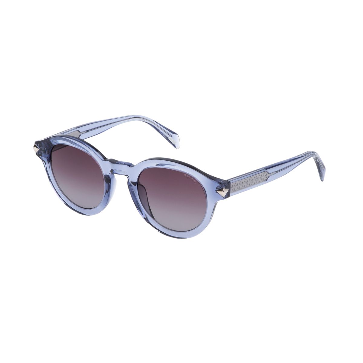 Runde Sonnenbrille mit gemusterten Bügeln
