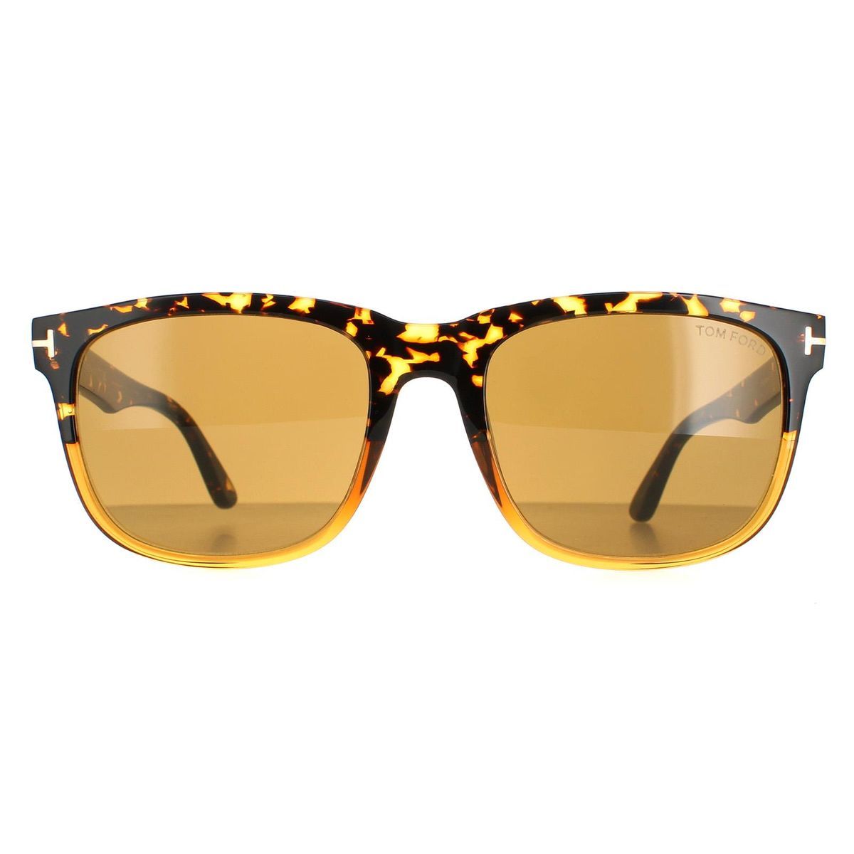 Rechteckige Sonnenbrille mit havannabraunem Rahmen