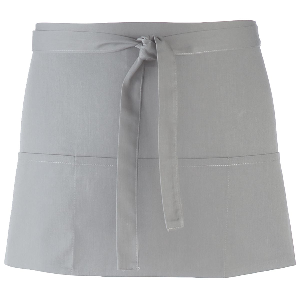 Silberne Schürze mit drei Taschen