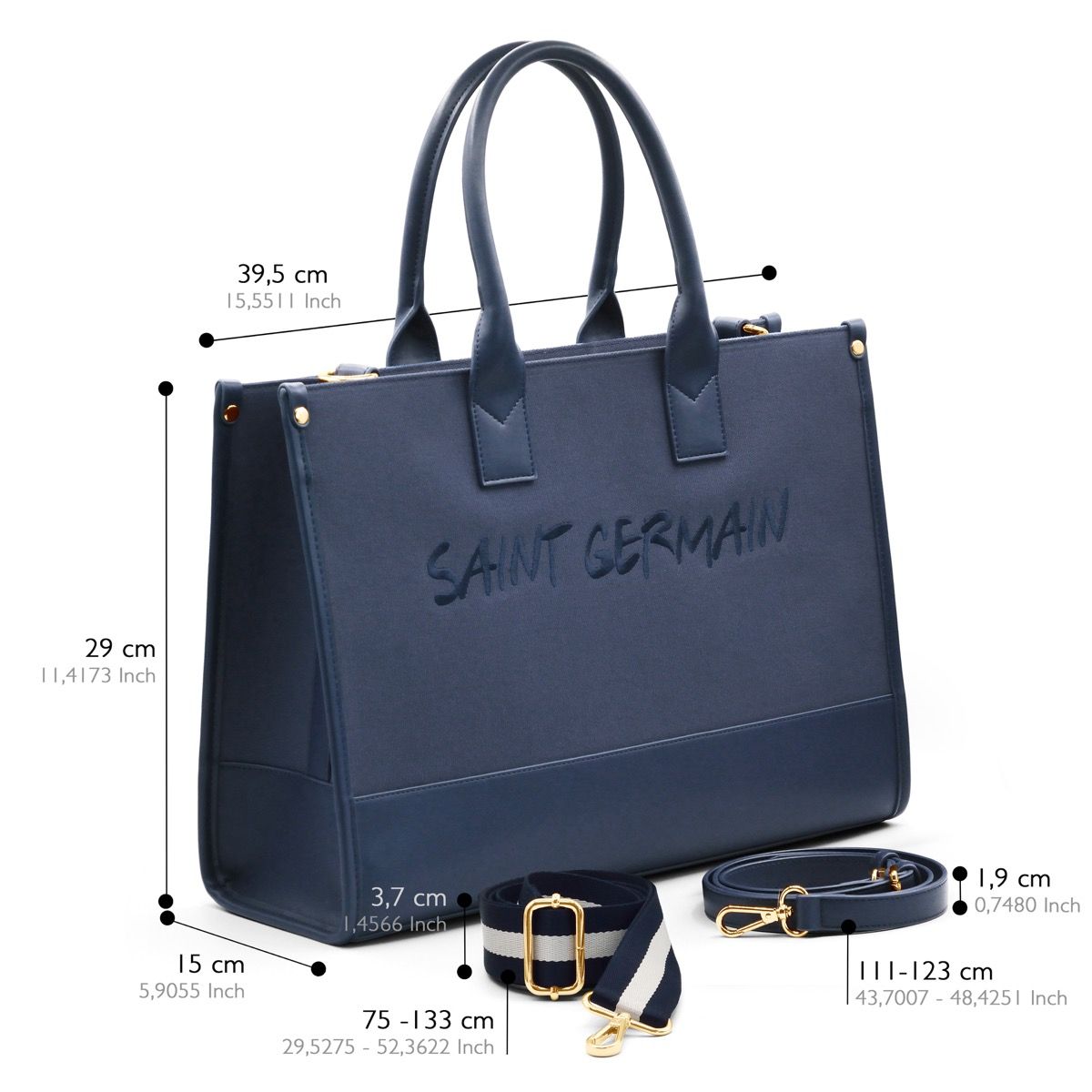 Großer Shopper aus Canvas und Leder