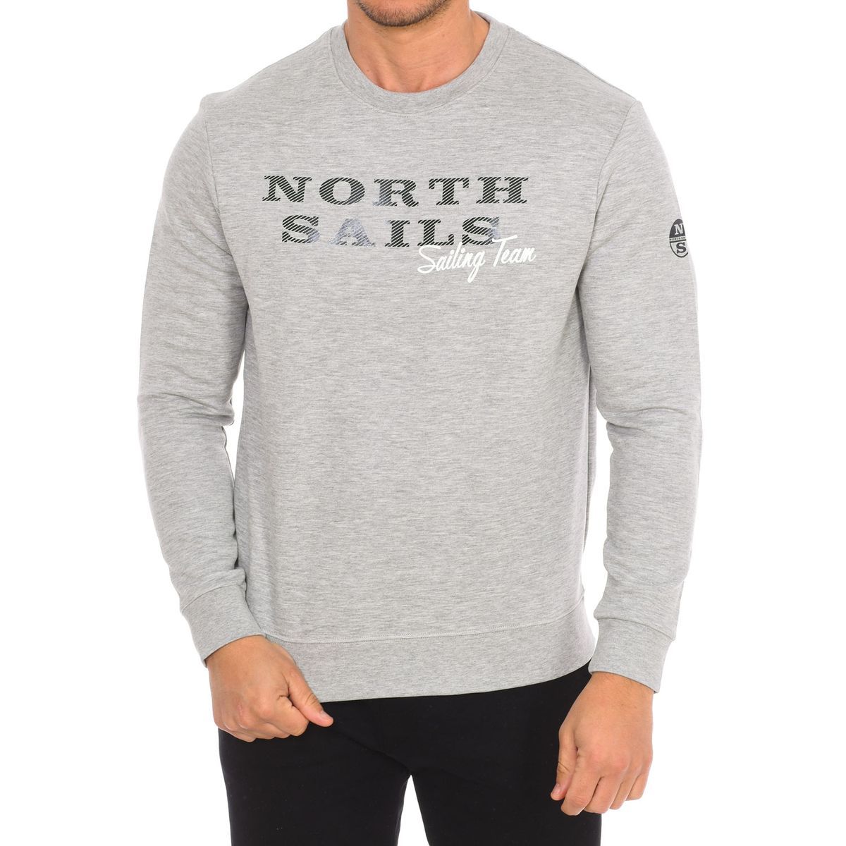 Graues Rundhals-Sweatshirt mit Logo