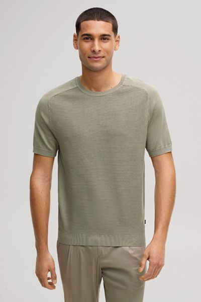 Joop! Vitor Khaki Strick T-Shirt Rundhalsausschnitt Baumwolle Lässig