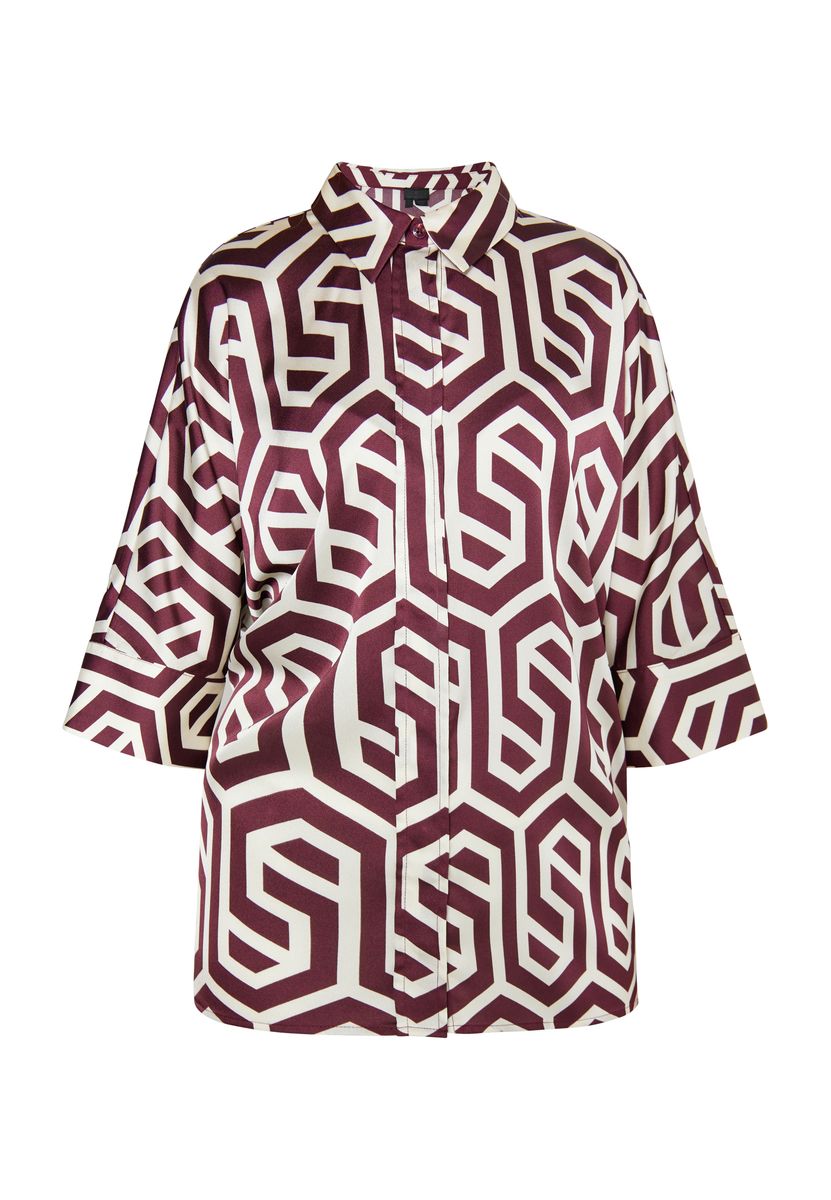 Bluse mit geometrischem Muster und Knopfleiste