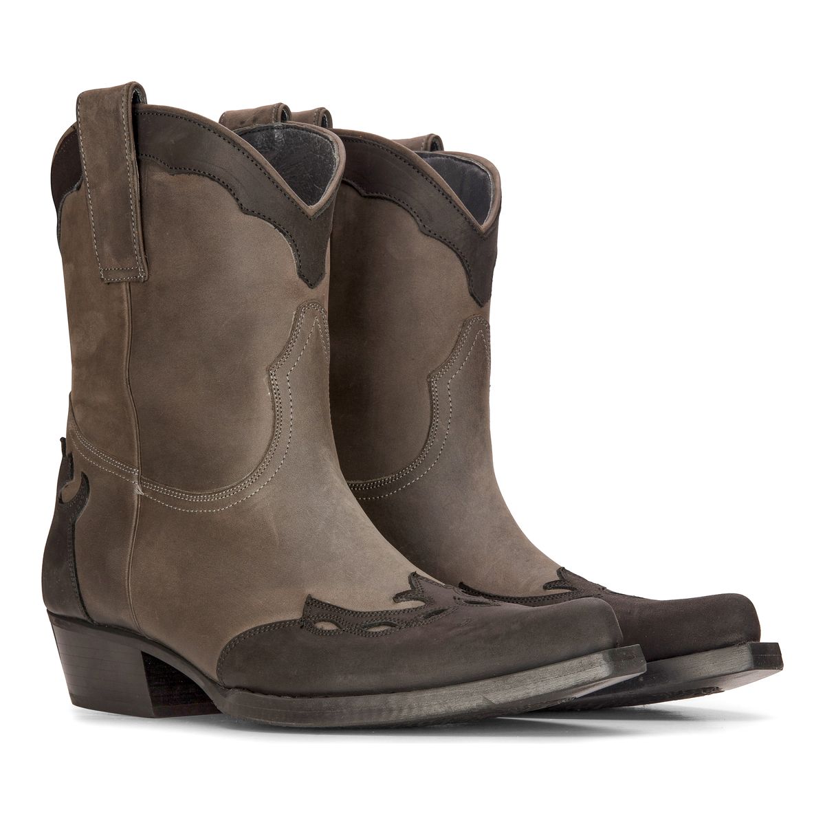Zweifarbige Western-Lederstiefel