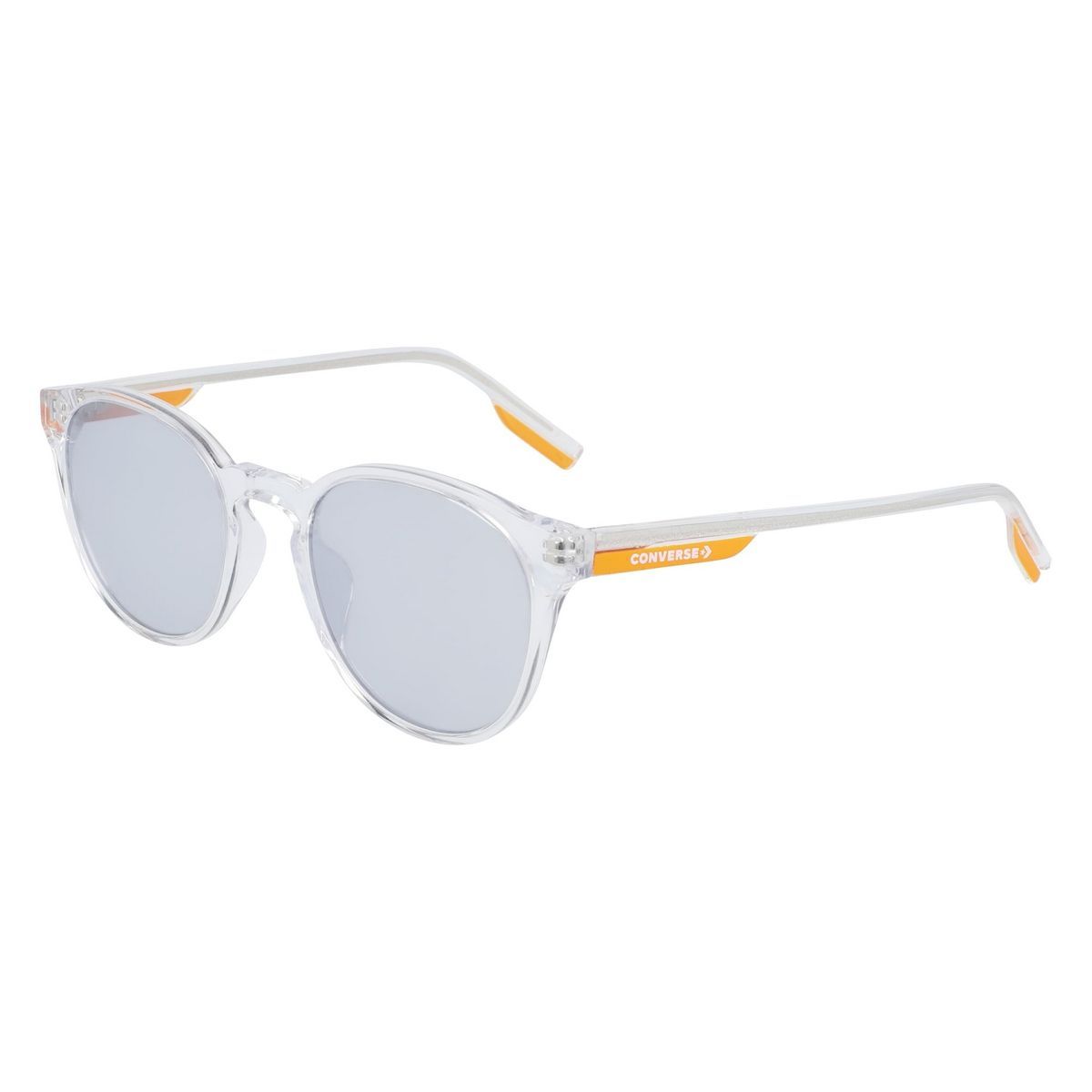 Runde Sonnenbrille mit silbernen Gläsern