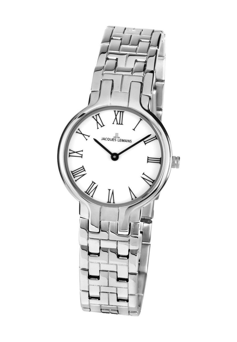 Klassische silberfarbene Uhr mit römischen Ziffern