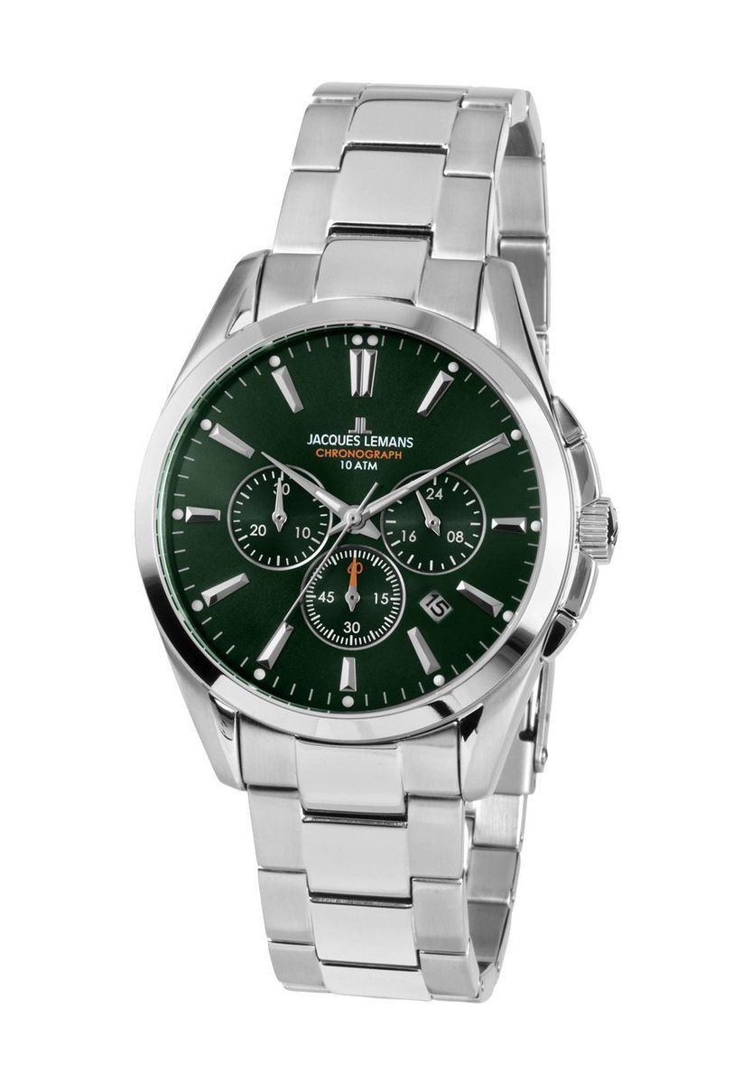 Elegante Chronograph Uhr mit grünem Zifferblatt