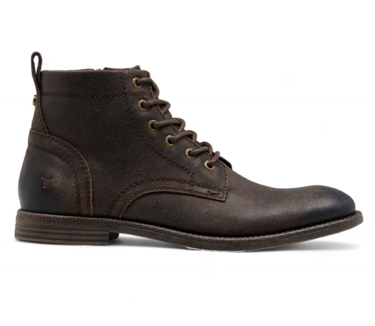 Knöchelhoher Schnürstiefel aus Leder im Used-Look