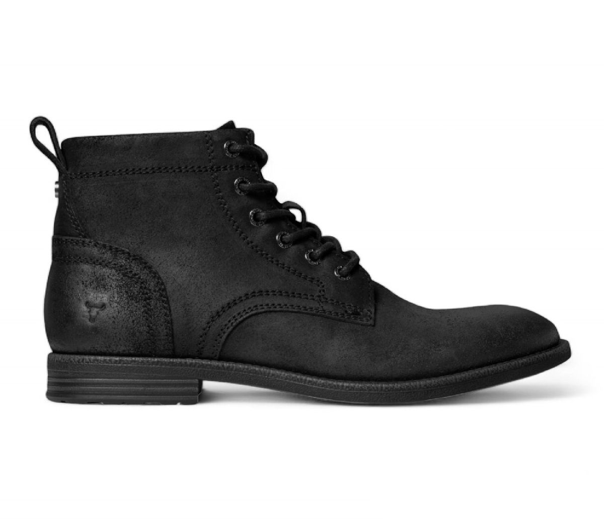 Knöchelhoher Schnürstiefel aus Leder im Used-Look