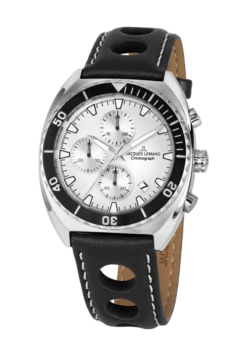 JACQUES LEMANS Herren Chronograph "1-2041B", SCHWARZ