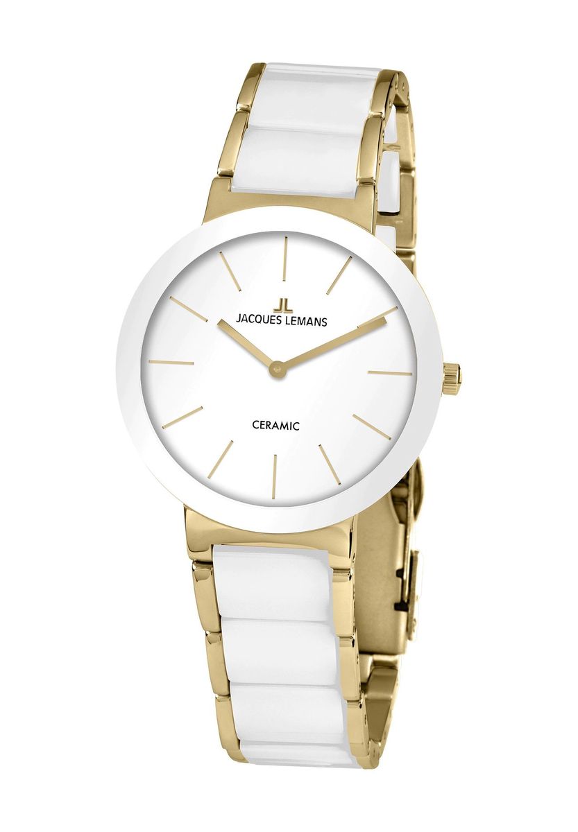 Elegante Keramik & Gold Damenuhr