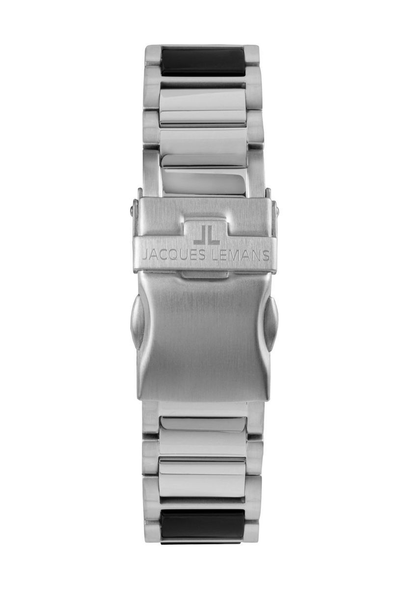 Herrenuhr Silberfarben mit Keramikakzent