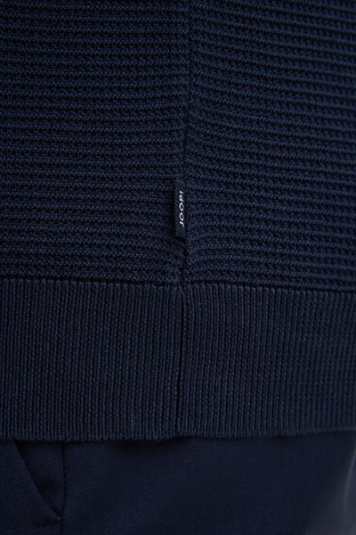 Joop! Vitor Marineblaues Strick-Kurzarm-T-Shirt aus Baumwolle