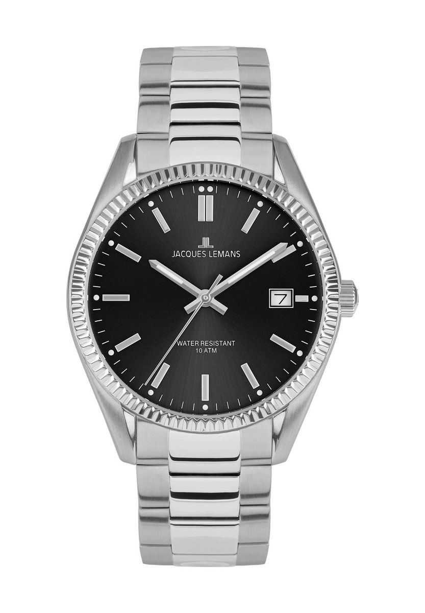 Elegante silberfarbene Herrenarmbanduhr