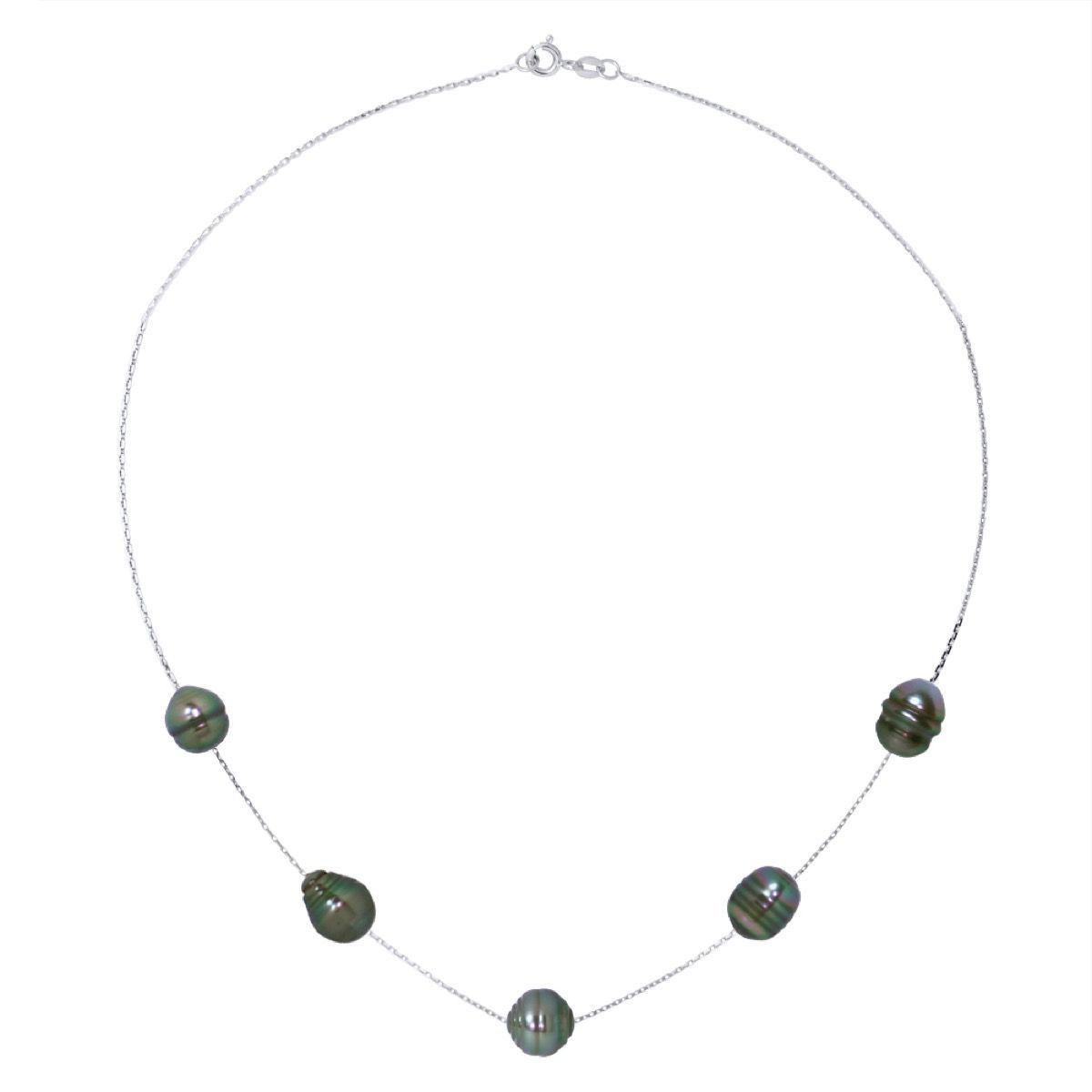 Elegante Silberhalskette mit Tahitiperlen