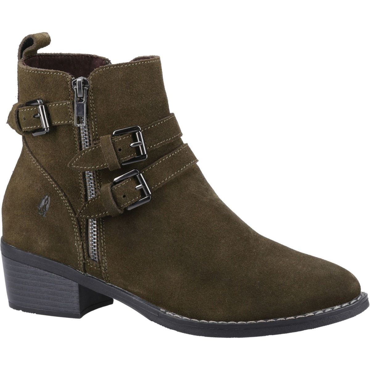 Hush Puppies Jenna Leder Damen Stiefel Khaki