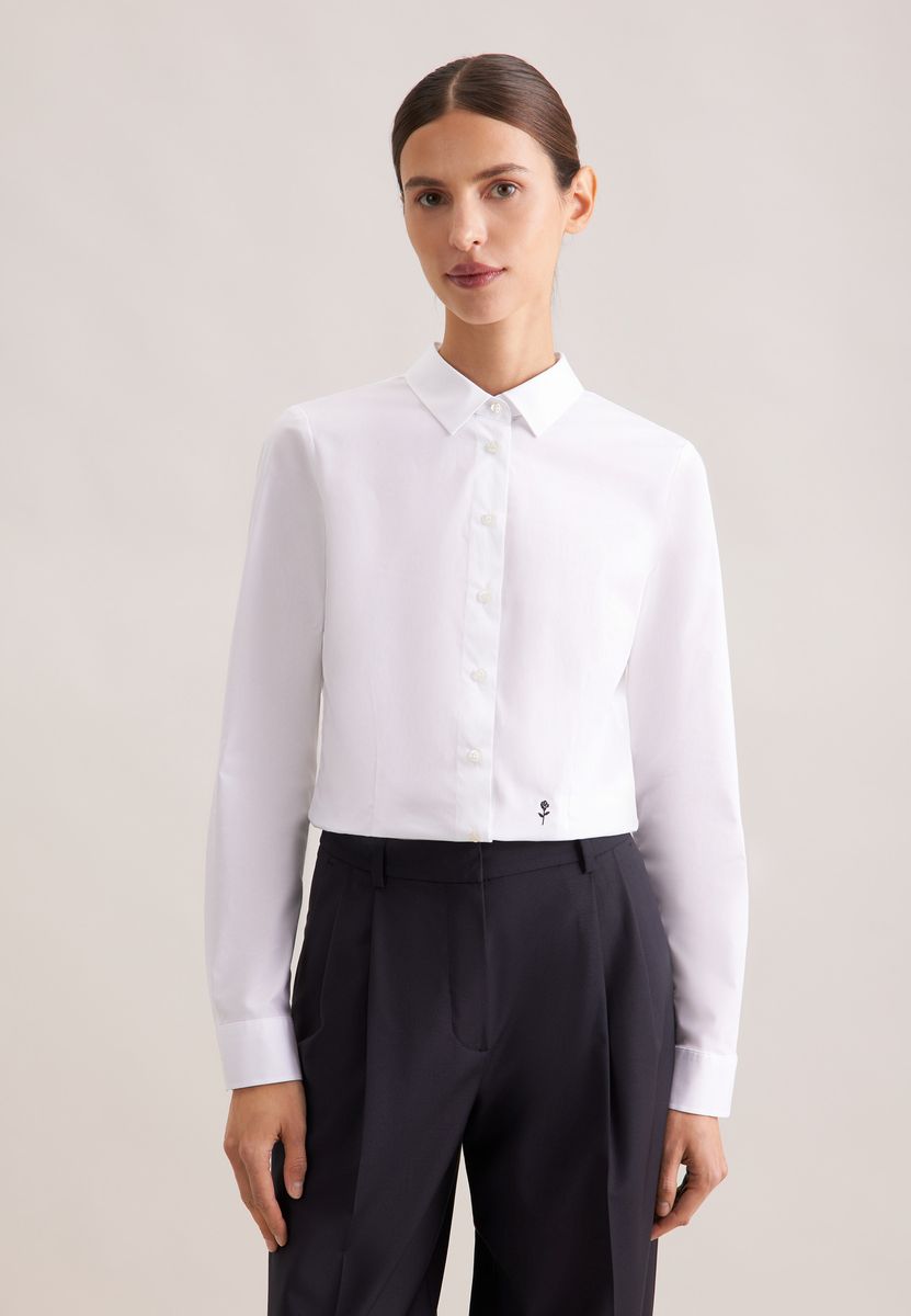Klassisches Slim Fit Popeline Hemd