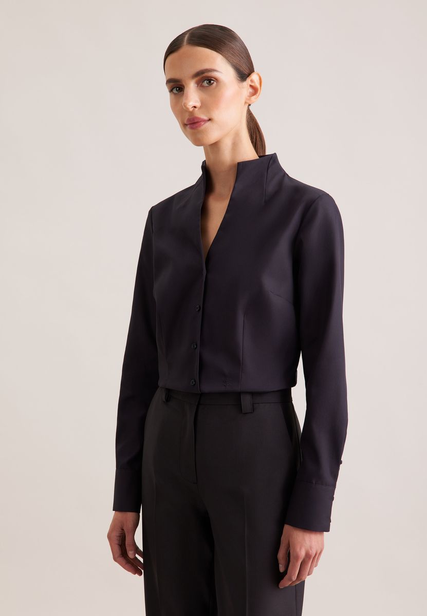 Slim Fit Kelchkragenbluse