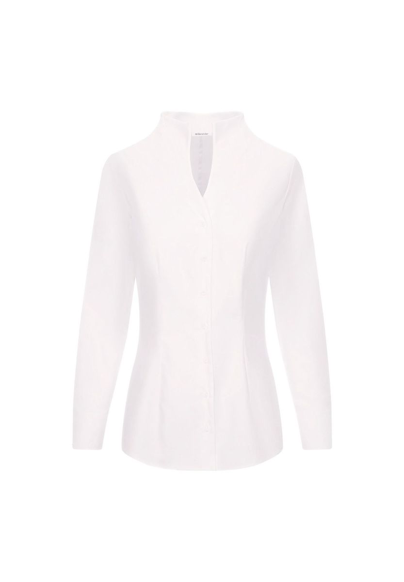 Elegante weiße Bluse mit Stehkragen