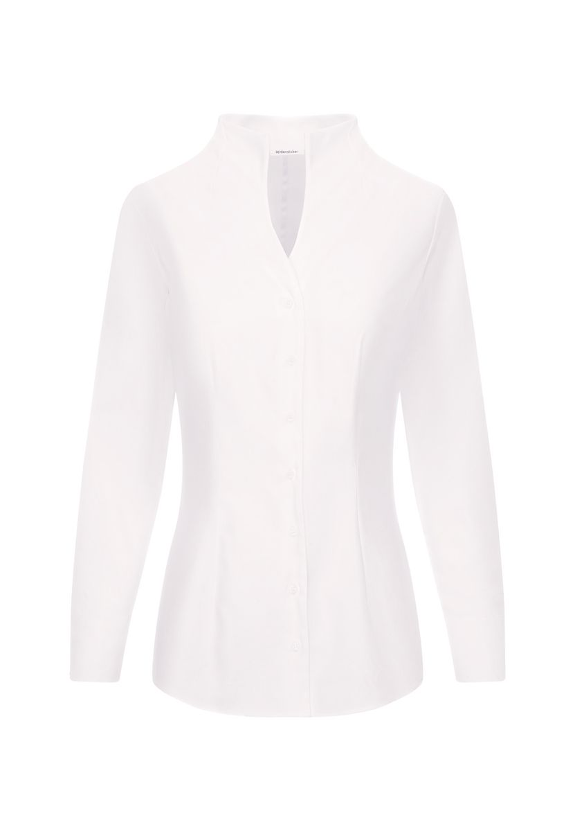 Elegante weiße Bluse mit Stehkragen