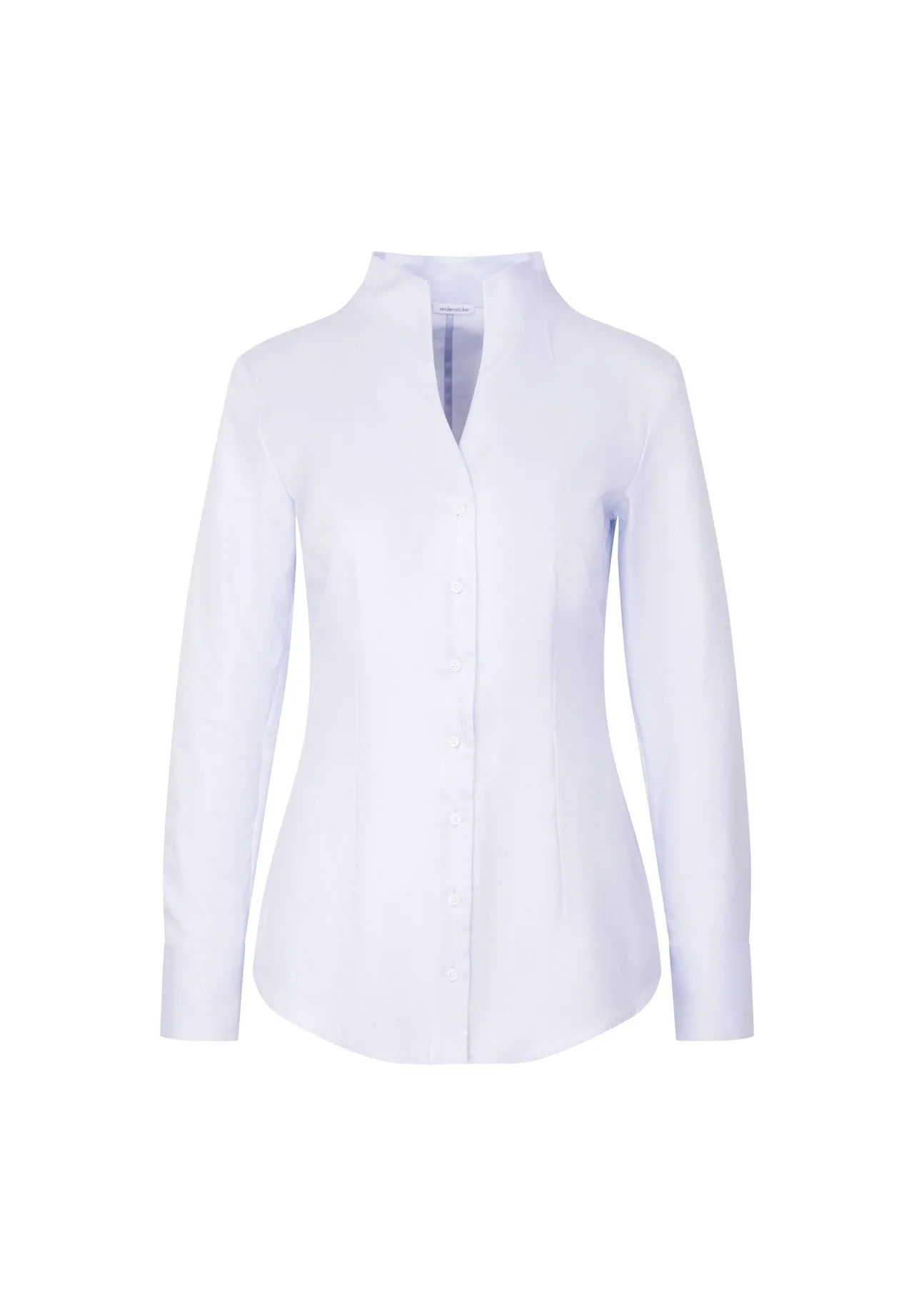 Elegante weiße Bluse mit Stehkragen