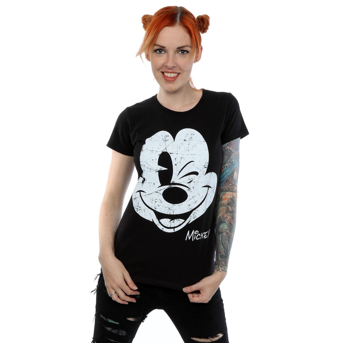 Mickey Mouse Print im Vintage-Look