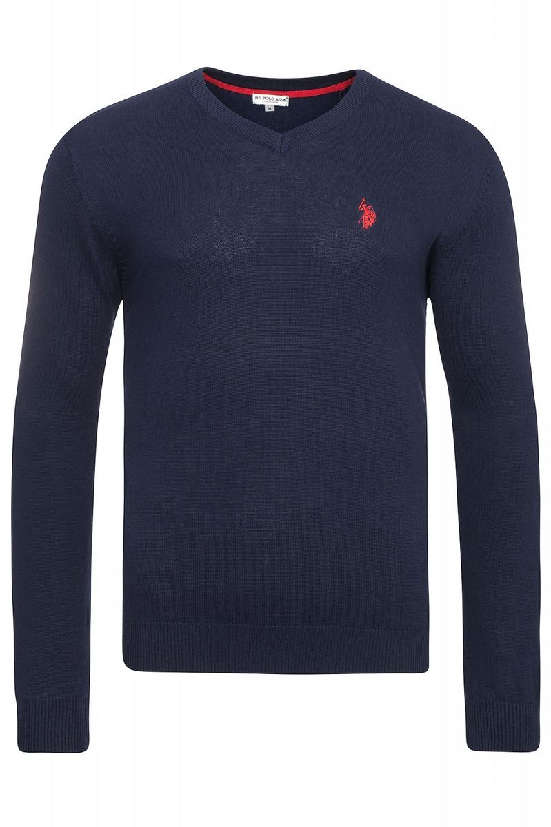 Klassischer V-Ausschnitt Baumwollstrickpullover