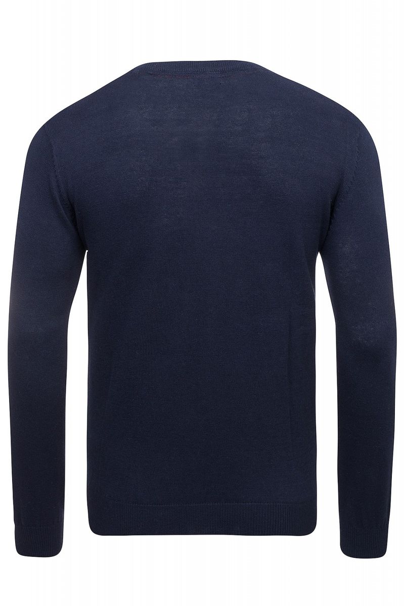 Klassischer Baumwollpullover mit V-Ausschnitt
