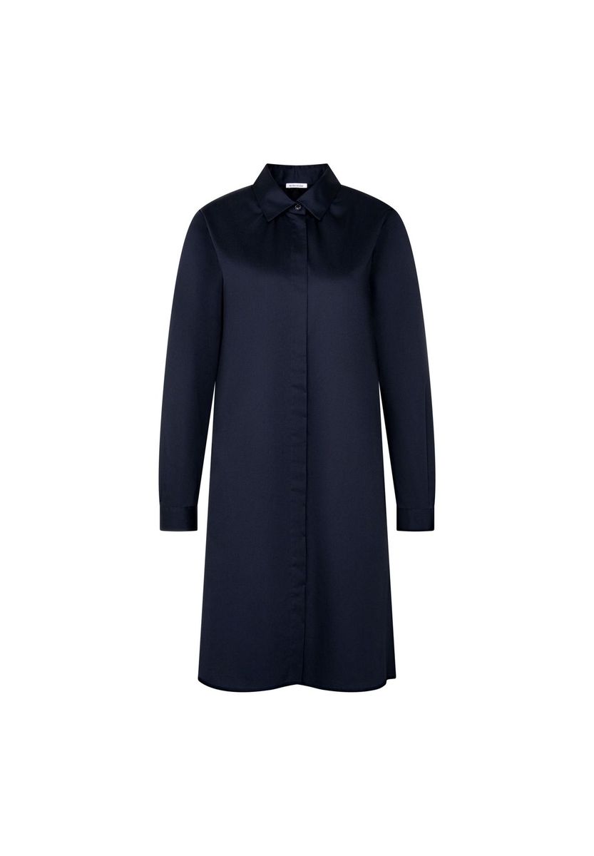 Klassisches marineblaues Langarm-Hemdkleid