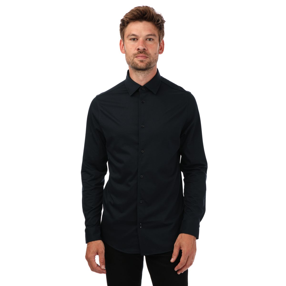 Herren Langarm Jersey Hemd