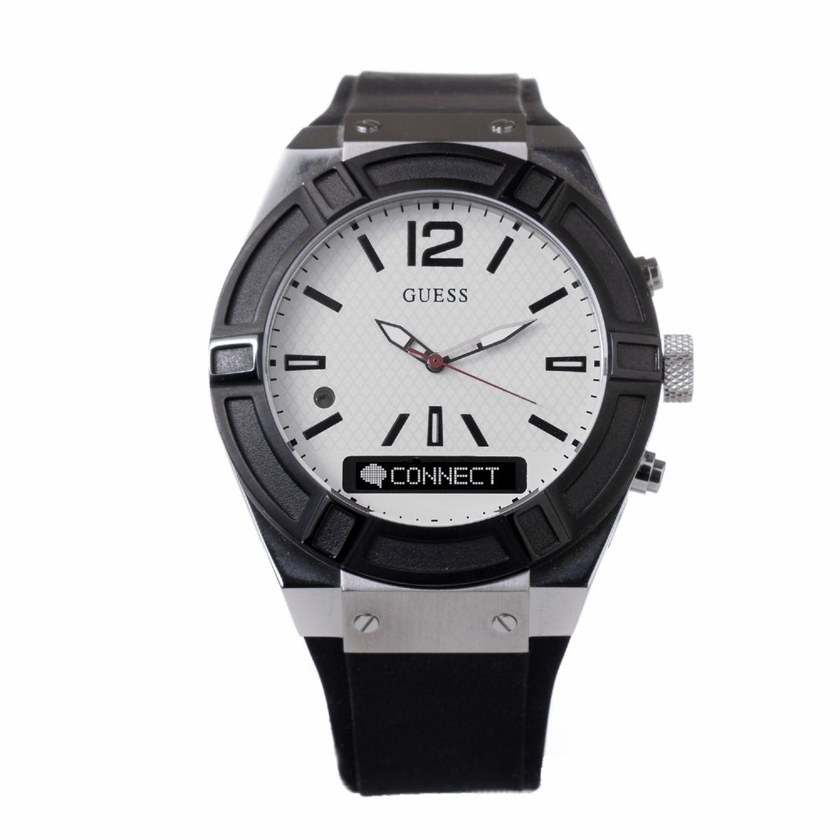 Herren-Quartz-Uhr mit Silikonarmband