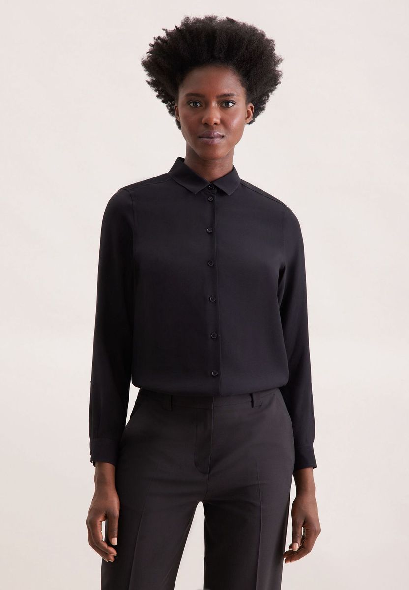 Klassische Langarm Bluse mit Knöpfen