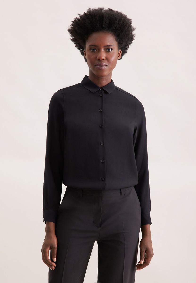 Klassische Langarm Bluse mit Knöpfen