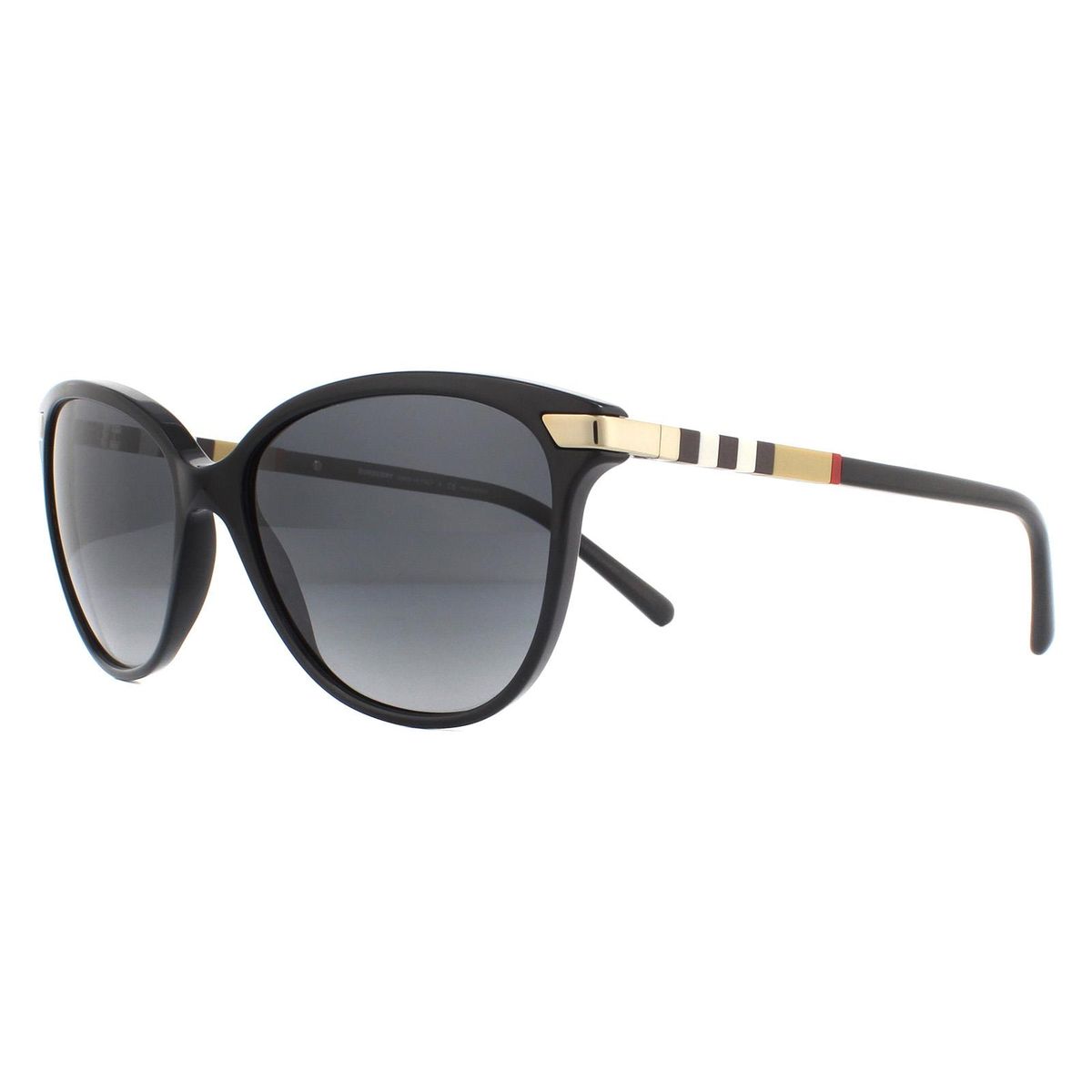 Elegante Cat-Eye-Sonnenbrille mit gemusterten Bügeln