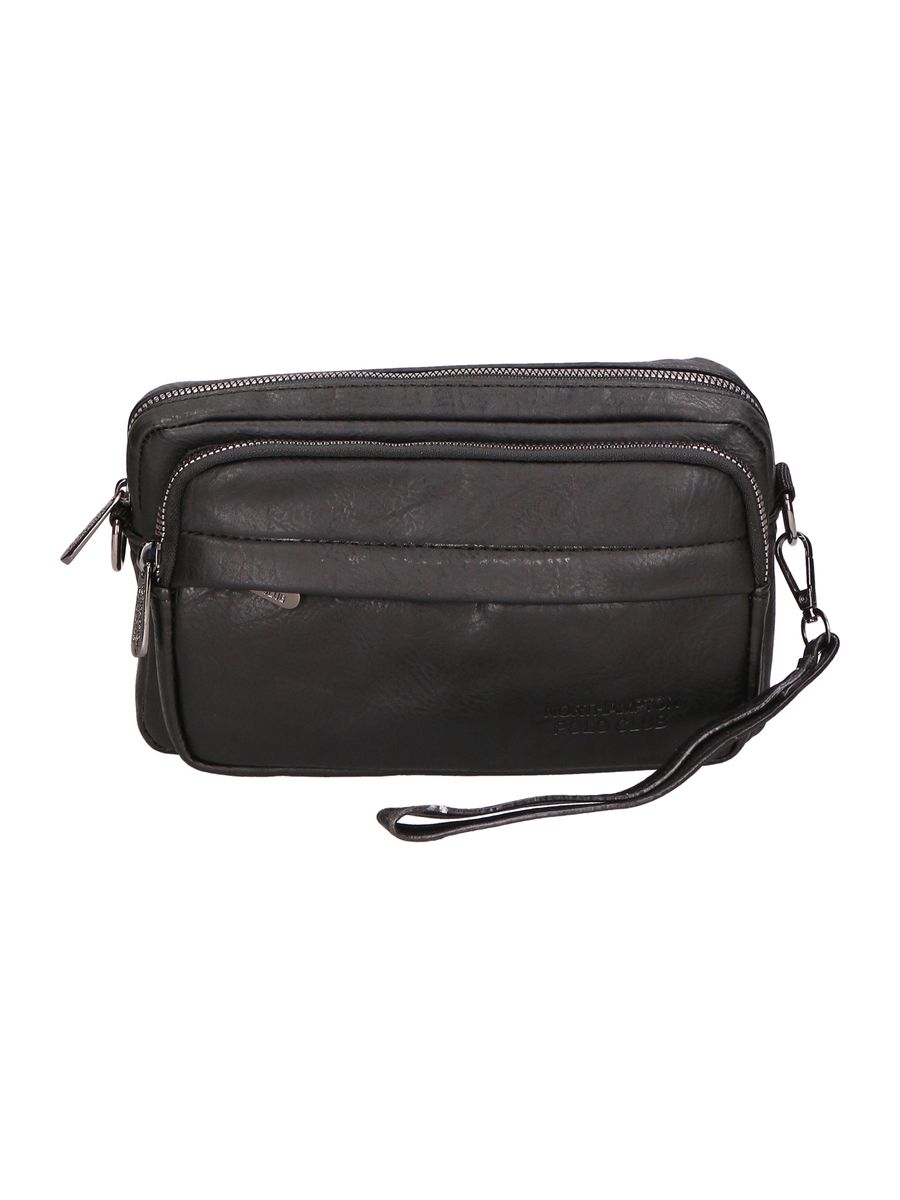 Schwarze Clutch-Tasche aus Kunstleder für Herren