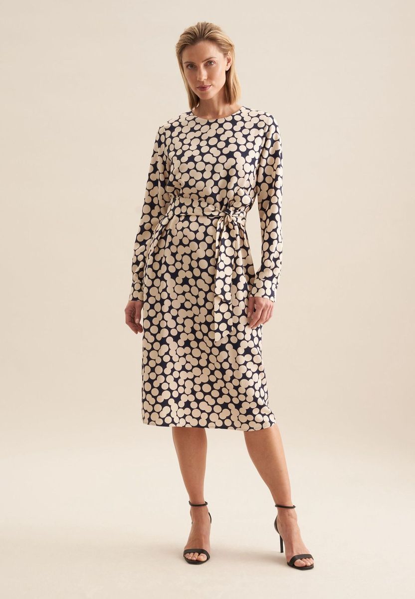 Elegantes Polka Dot Midi Kleid