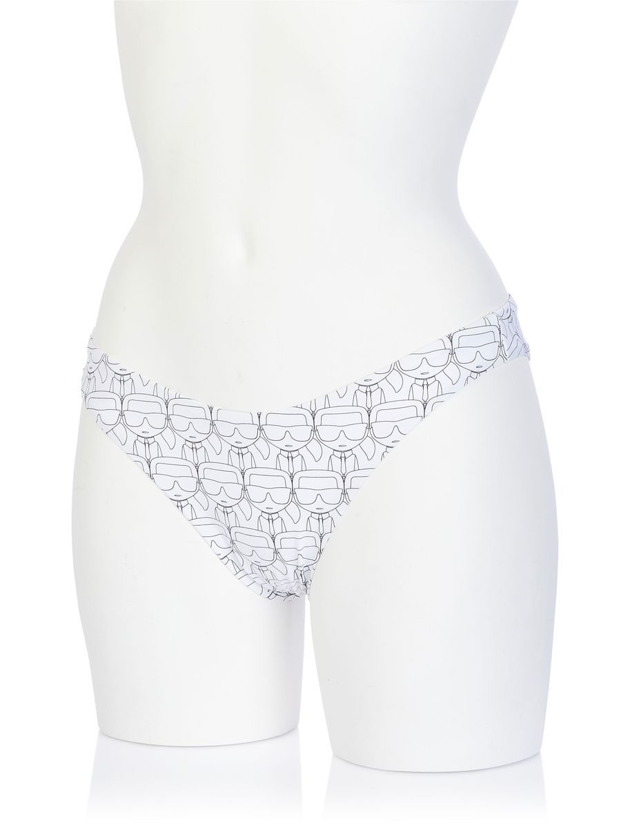 Gemusterte Bikinihose mit Logo-Detail
